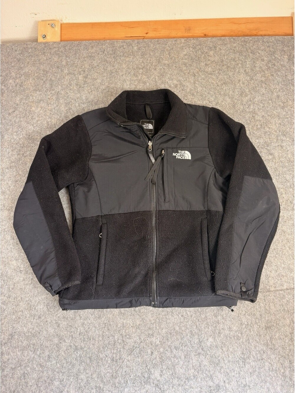 The North Face Denali Womens Fleece Jacket Full Zip Black Small Nylon Panel